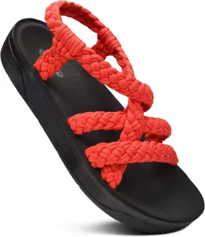 AEROTHOTIC Maris Strappy Comfortable Platform Walking Slingback Sandals for Women