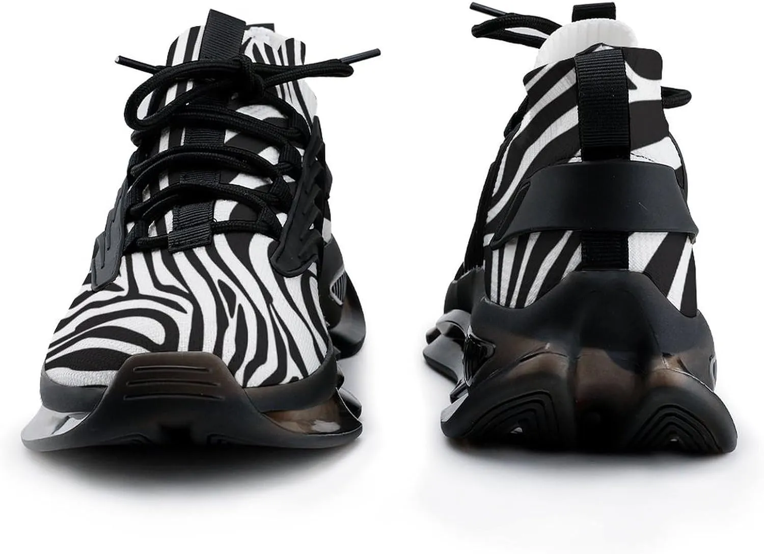 African Zebra Stripes Men's Sport Shoes Lightweight Running Athletic Shoes Fashion Sneakers