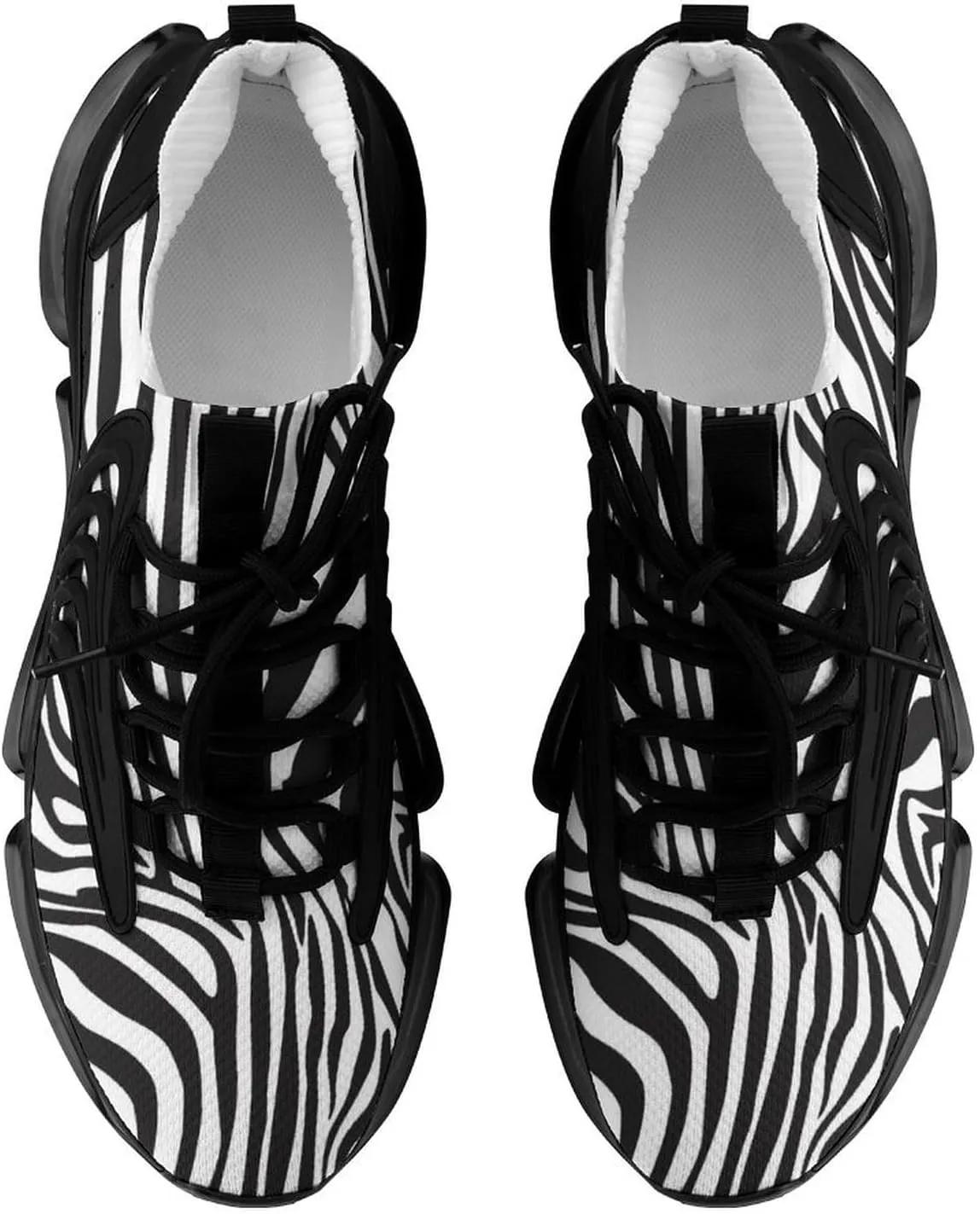 African Zebra Stripes Men's Sport Shoes Lightweight Running Athletic Shoes Fashion Sneakers