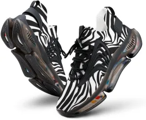 African Zebra Stripes Men's Sport Shoes Lightweight Running Athletic Shoes Fashion Sneakers