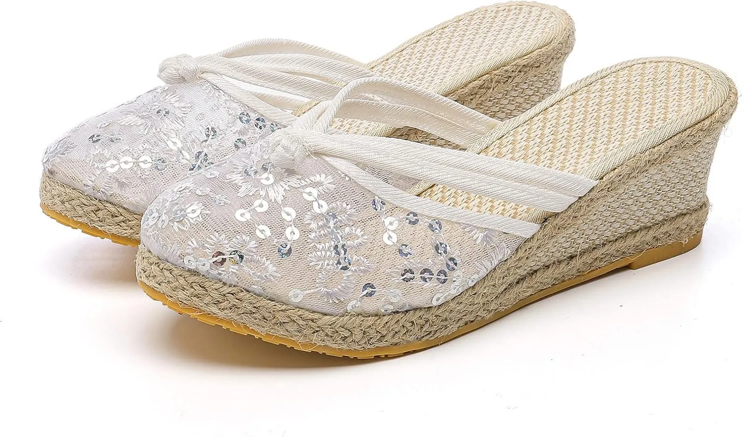Aniywn Womens Espadrilles Wedges Mule Shoes Platform Closed Toe Slip on Backless Slides Sandals Breathable Mesh Sandals