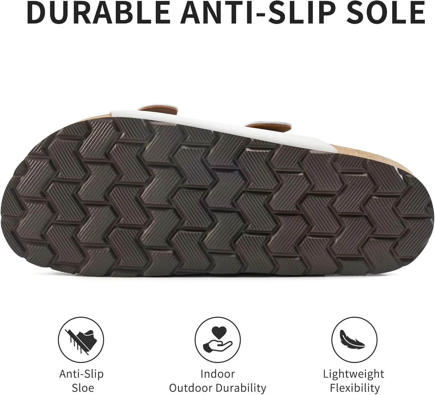 Aomigoct Sandals Womens Dressy Flat: Comfortable Cork Footbed Sandals Women - Beach Summer Walking Slides for Women