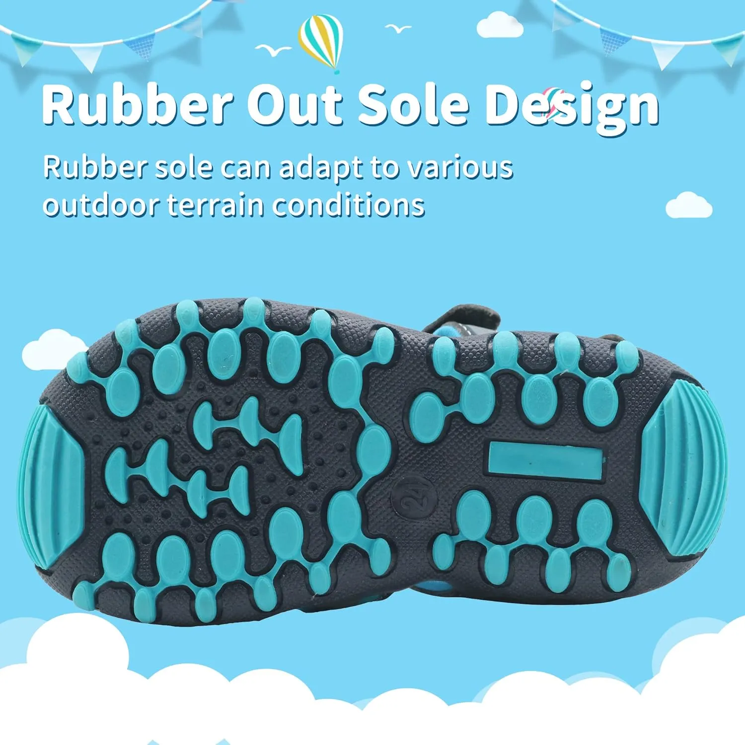 Apakowa Kids Boys Sandals Summer Outdoor Athletic Double Strap Closed-Toe Beach Sandals Sport (Toddler/Little Kid)