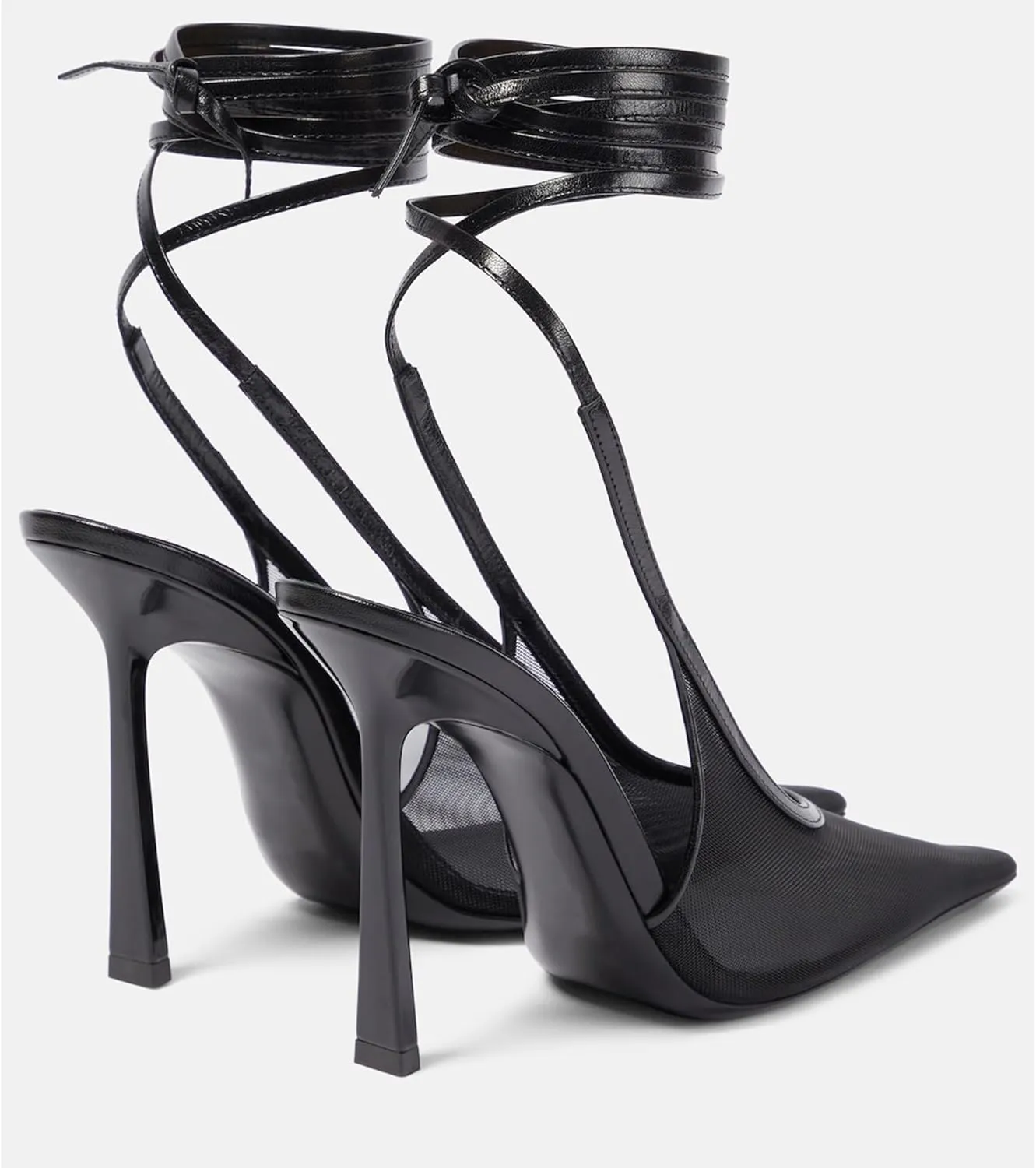 Arqa Womens Mesh Slingback Pumps Pointed Toe Slim Adjustable Ankle Straps Sandals Elevates Stiletto Heels Elegant Wedding Party Dressy Shoes