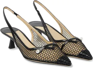 Arqa Women's Slingback Kitten Heels Pointed Toe 45mm Heel Pumps Wedding Heeled Sandals