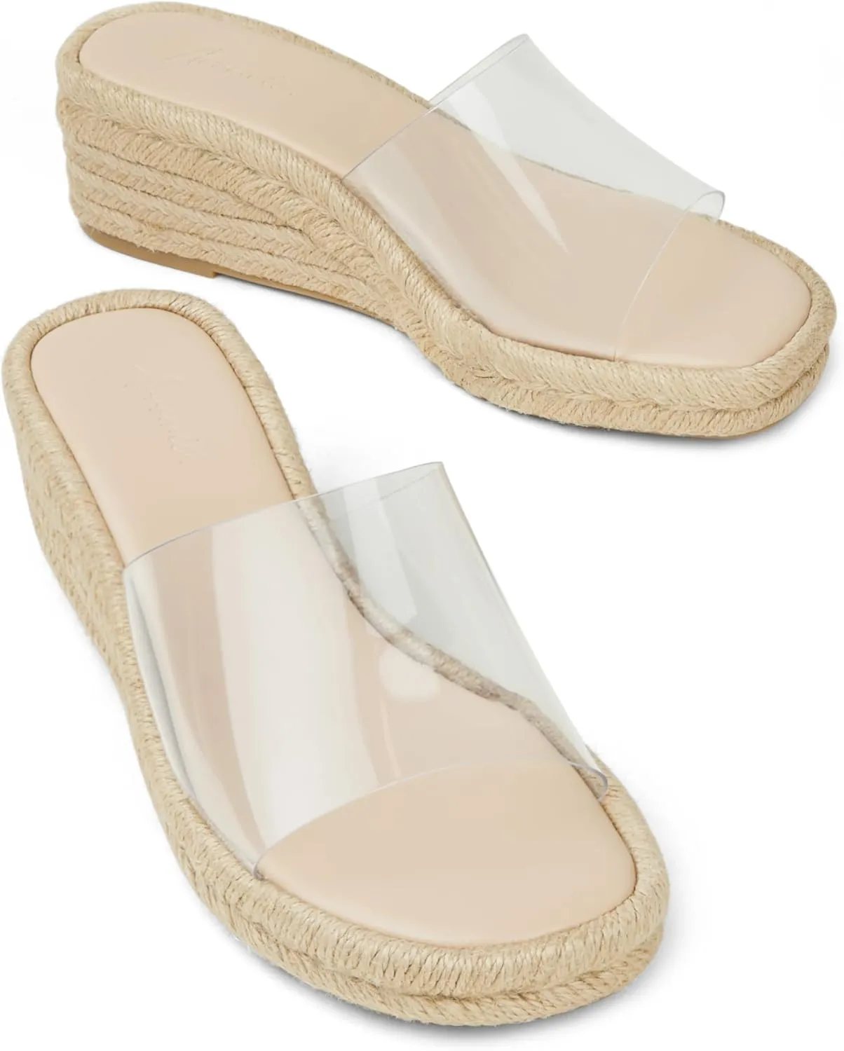 Arromic Women's Espadrilles Wedge Platform Sandals Comfortable Slip On Slides for Women Summer Beach Casual Outdoor Dress Heels Shoes