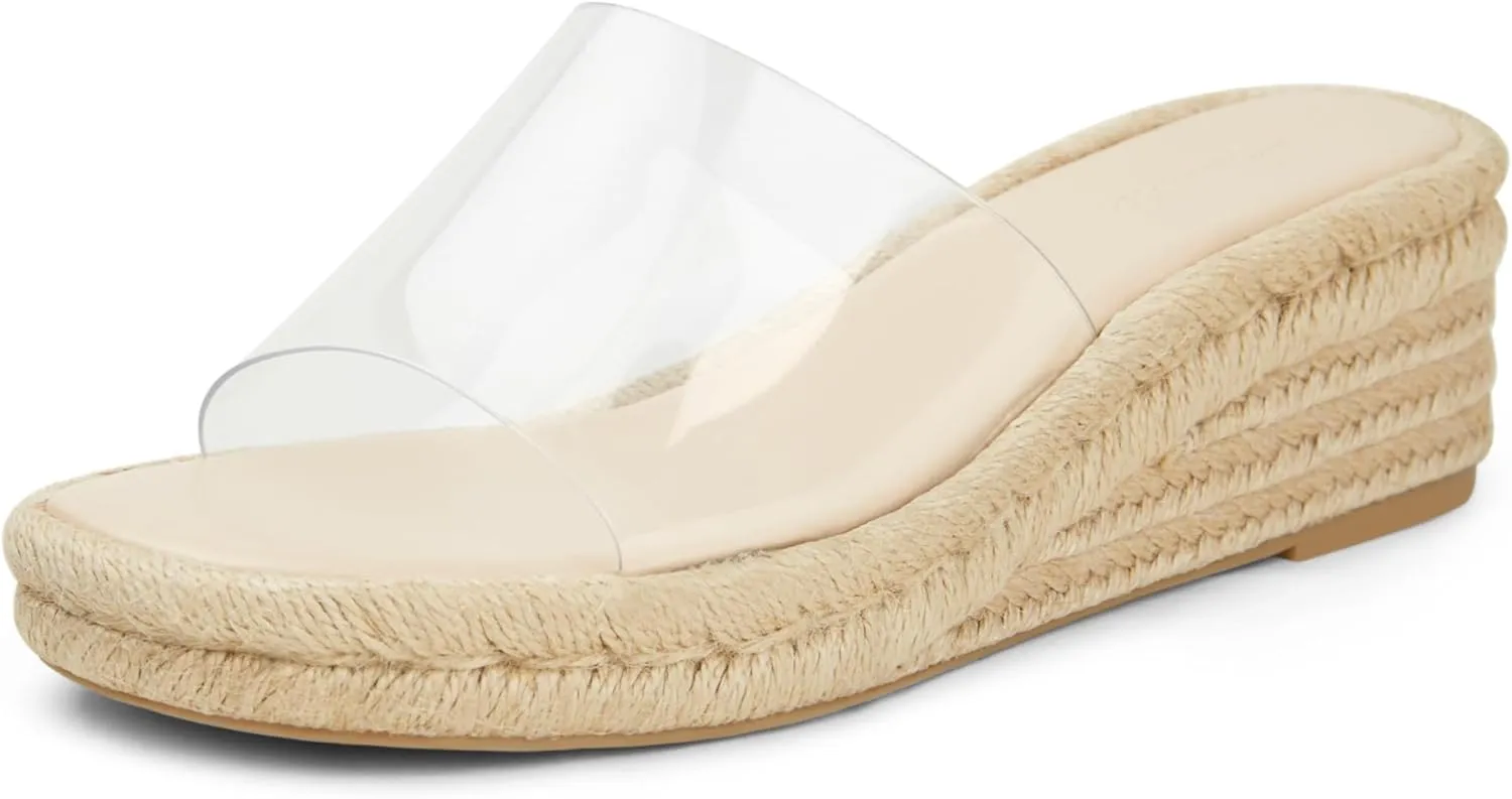 Arromic Women's Espadrilles Wedge Platform Sandals Comfortable Slip On Slides for Women Summer Beach Casual Outdoor Dress Heels Shoes