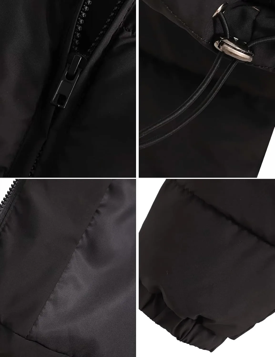 Arssm Womens Cropped Puffer Jacket Fashion Casual Hooded Zipper Long Sleeve Winter Warm Bubble Coat