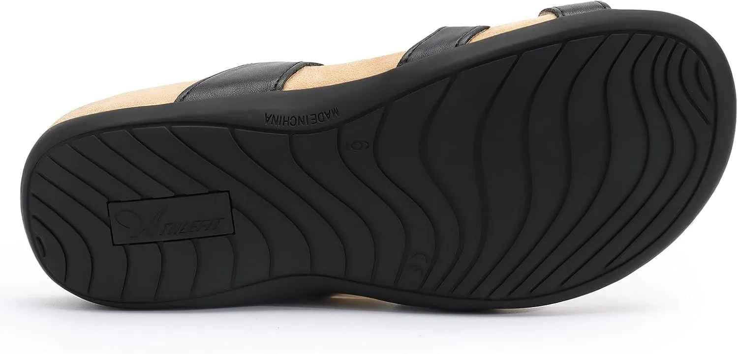 Athlefit Orthopedic Sandals for Women with Arch Support Adjustable Comfort Walking Orthotic Flip Flops