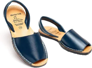 Avarca Leather Flat Sandals for Women - Made in Spain - Peep Toe Womens Sandals, Perfect Beach Essentials - Comfortable Spanish Women's Shoes for Every Occasion, Handmade Slingback Shoes