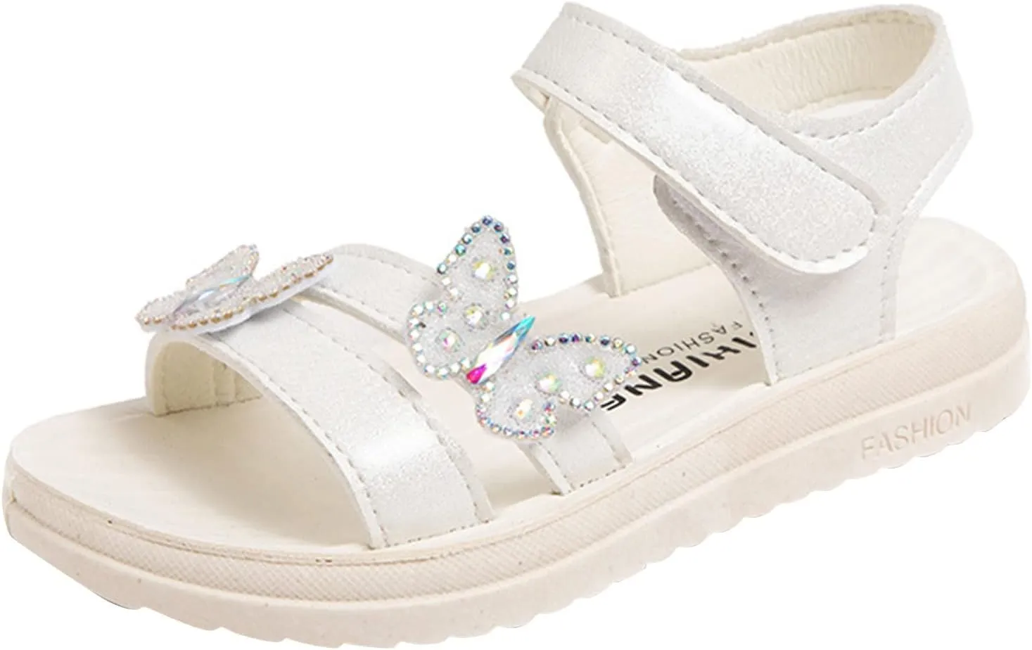 Baby Cartoon Shoes Child Shoes Summer Butterfly Sandals With Diamond Fashion Little Girl Soft Bottom Princess