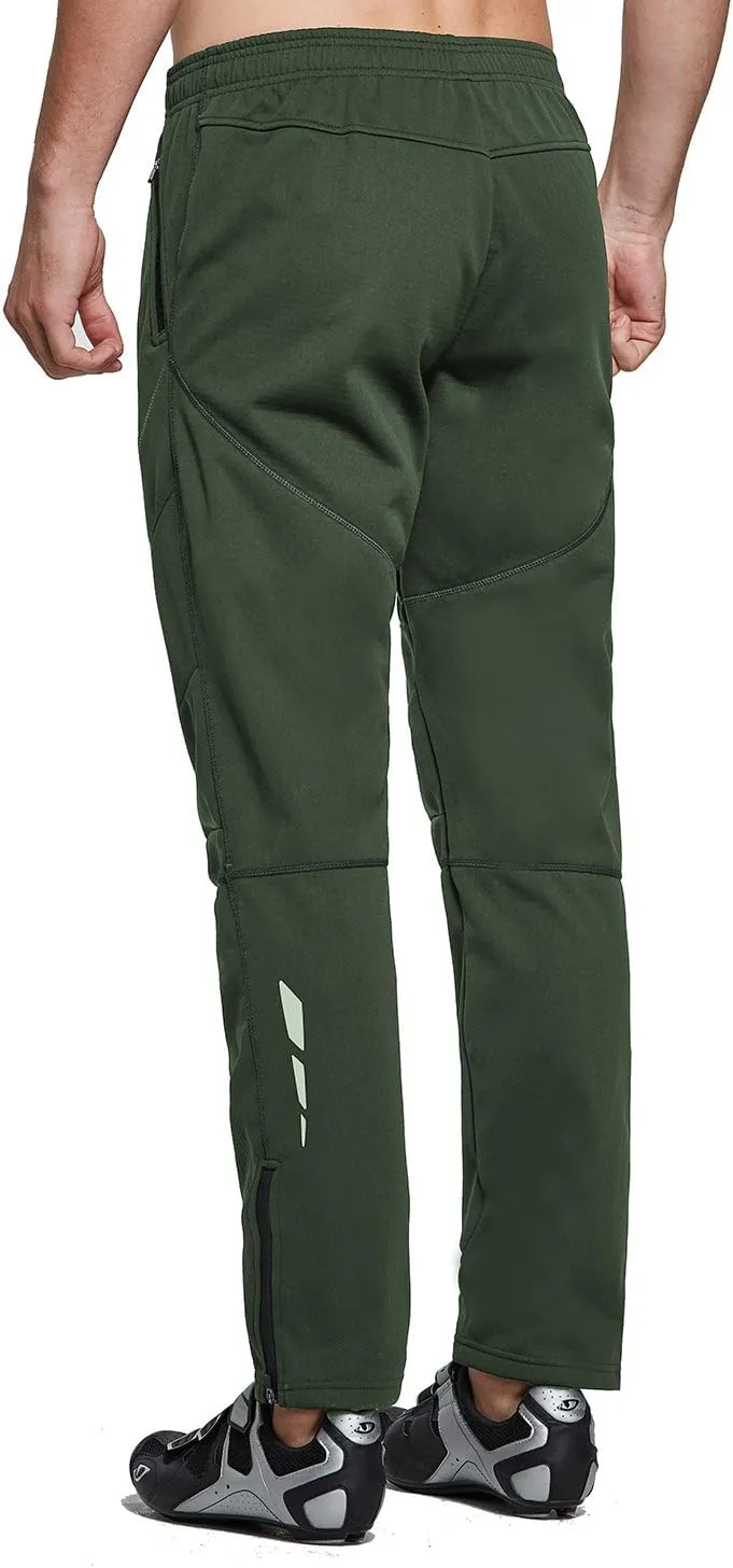 baleaf Men's Fleece Pants Winter Cycling Pants Mountain Bike Clothing Thermal Cold Weather Running Gear