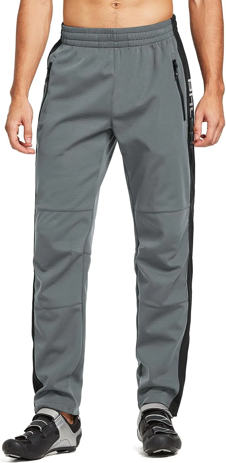 baleaf Men's Fleece Pants Winter Cycling Pants Mountain Bike Clothing Thermal Cold Weather Running Gear