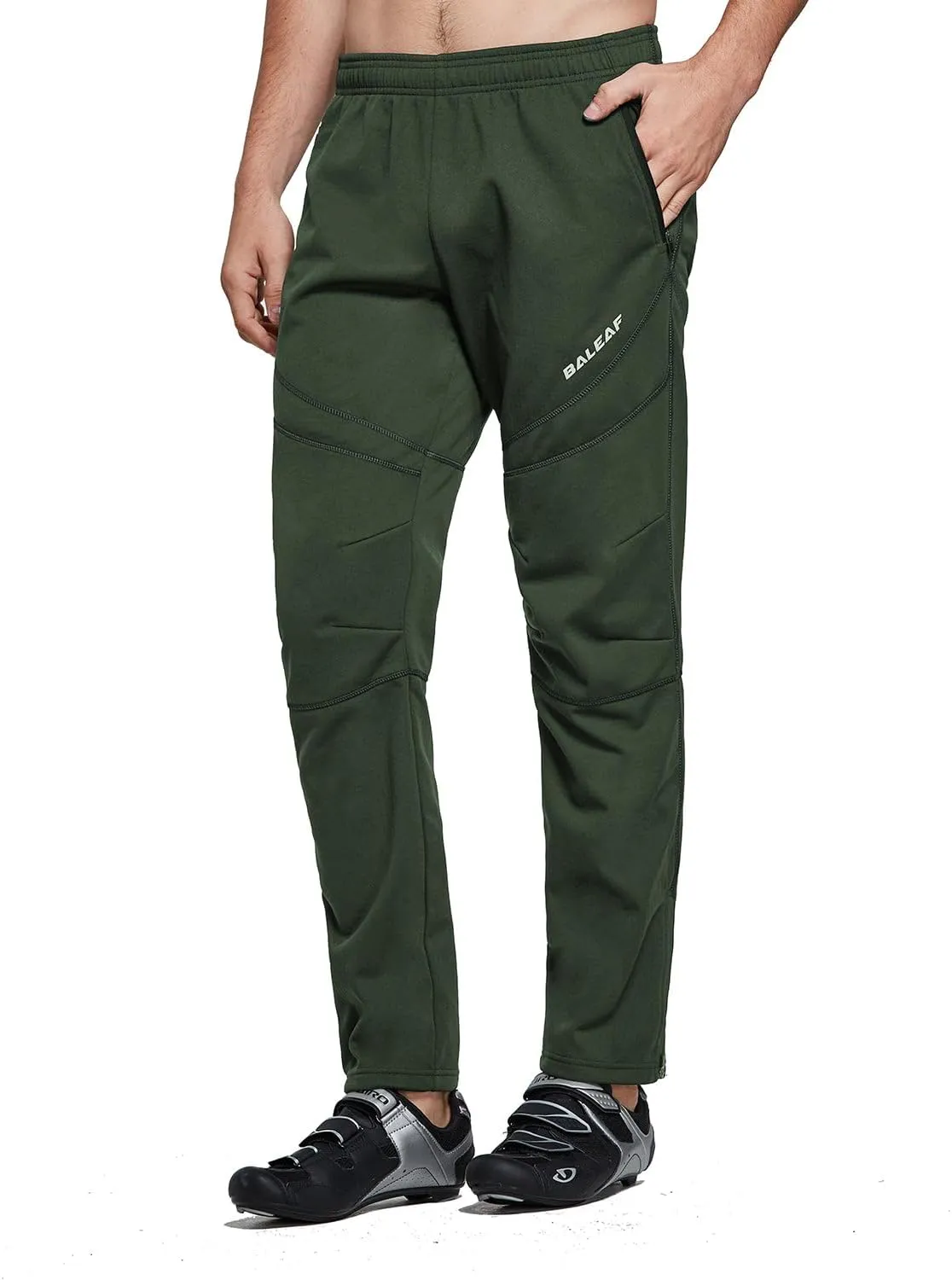 baleaf Men's Fleece Pants Winter Cycling Pants Mountain Bike Clothing Thermal Cold Weather Running Gear