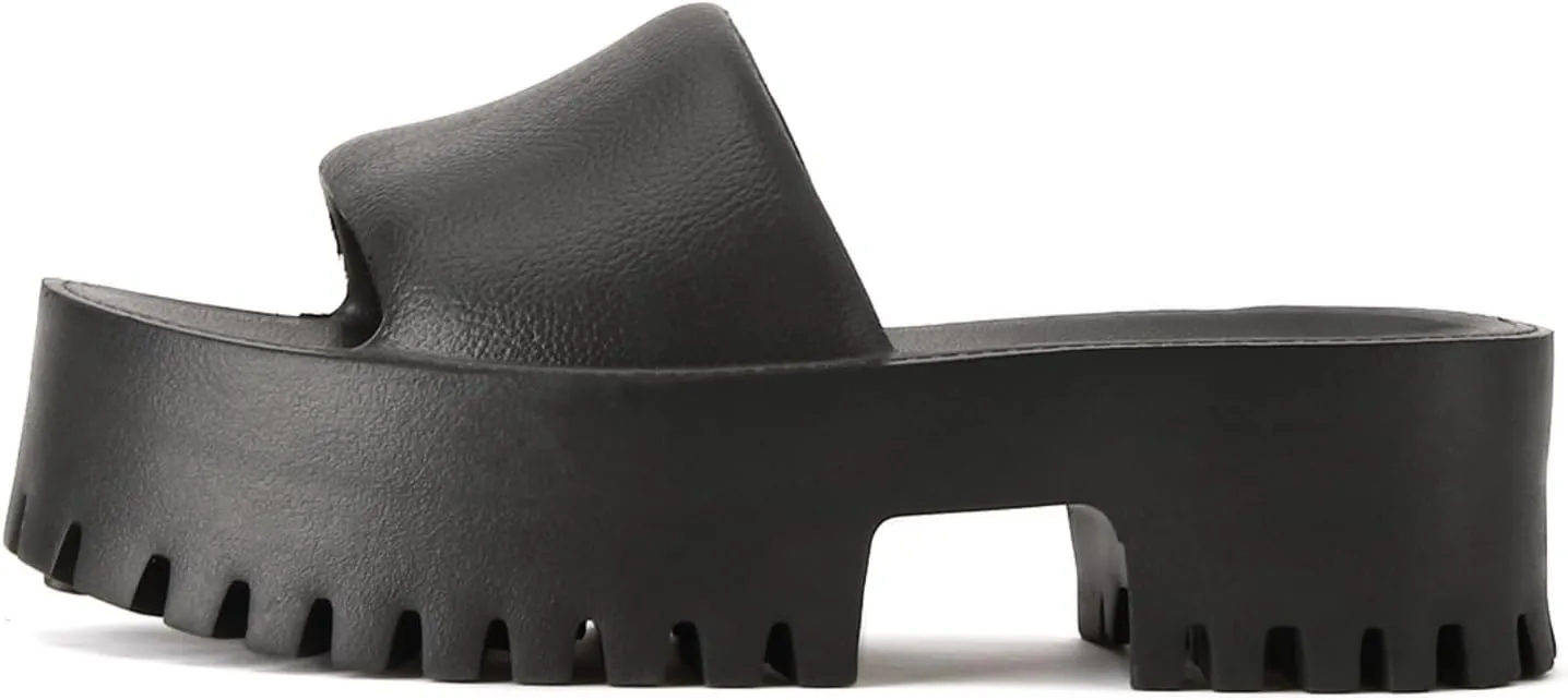 baobeijiadao Womens Backless Platform Sandals Slip On Thick Sole Waterproof Slippers Open Toe Summer Shoes for Women