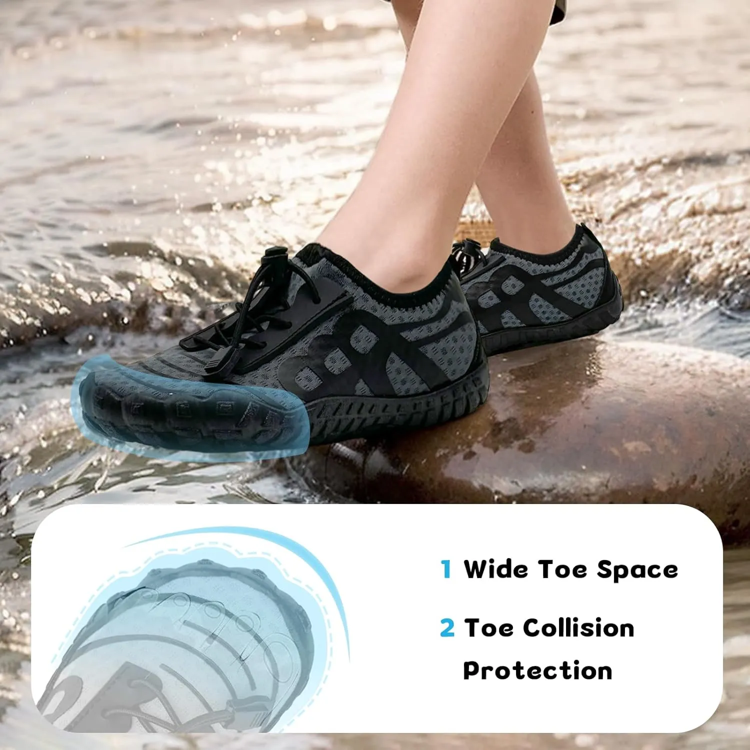 Barefoot Shoes for Women & Men - Minimalist Hiking/Trail Running Footwear with Wide Toe Box | Zero Drop Lightweight Breathable Quick-Dry Outdoor Sneakers (Size 3.5-11)