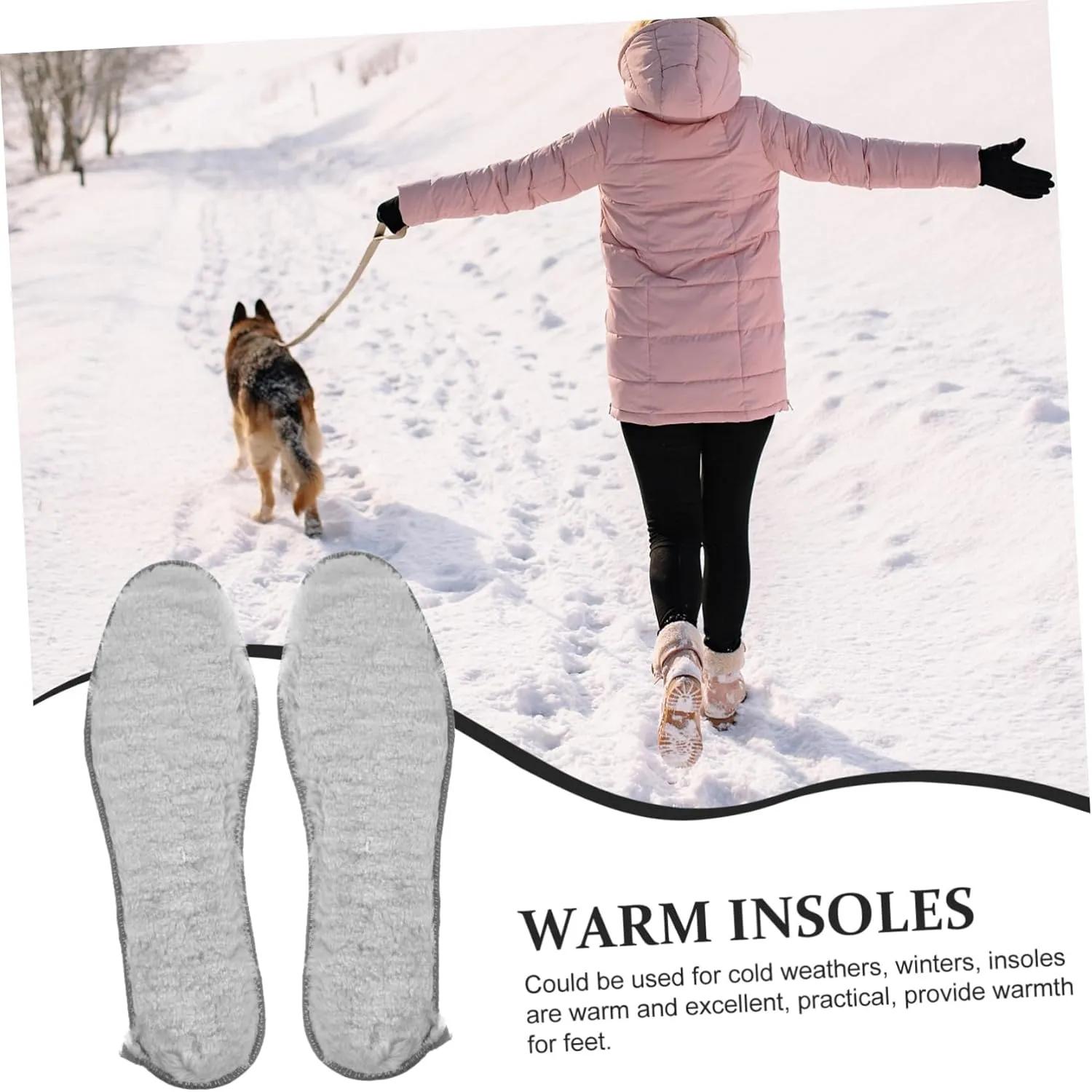 Beaupretty 4 Pairs Winter Fluffy Thermal Insoles for Boots and Shoes Cushioned Thickened No Crease Shoe Inserts for Cold Weather for Men and Women Footwear