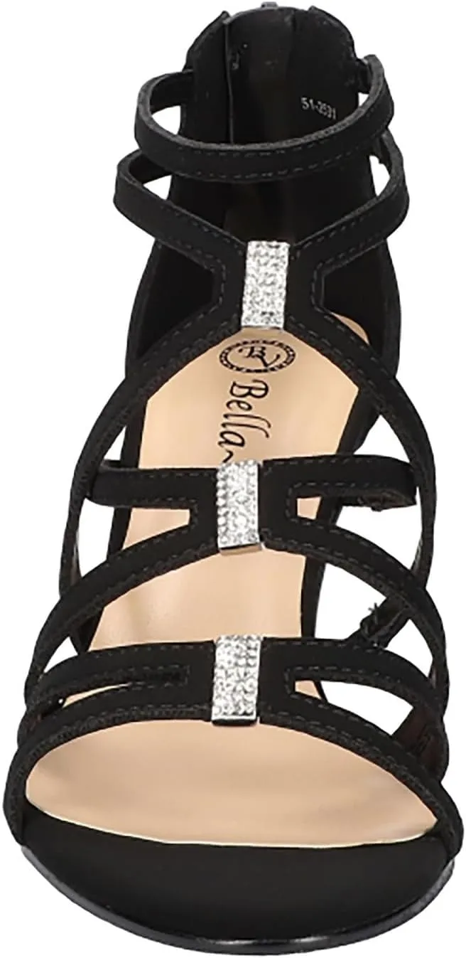 Bella Vita Womens Karlette Faux Suede Slip On Strappy Sandals