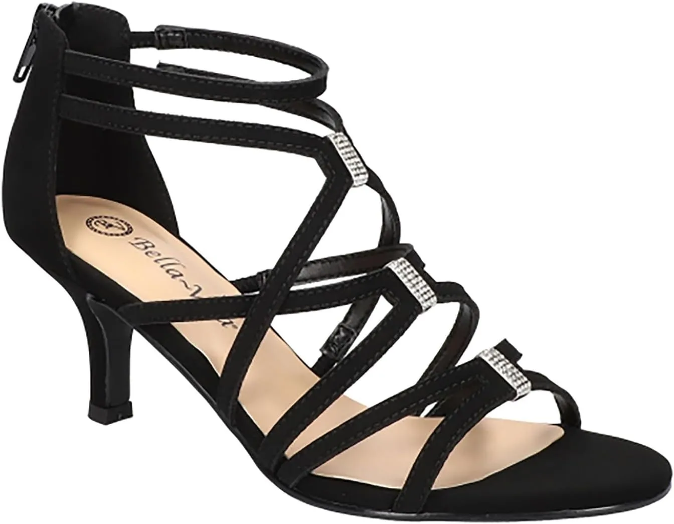 Bella Vita Womens Karlette Faux Suede Slip On Strappy Sandals