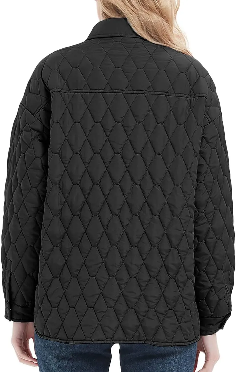 Bellivera Women Lightweight Coat Short Quilted Puffer Long Sleeve Belted Jacket Pockets