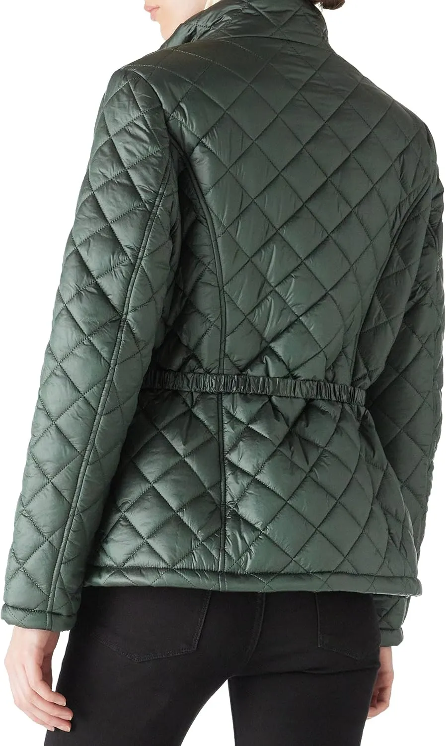 Bellivera Women Lightweight Coat Short Quilted Puffer Long Sleeve Belted Jacket Pockets