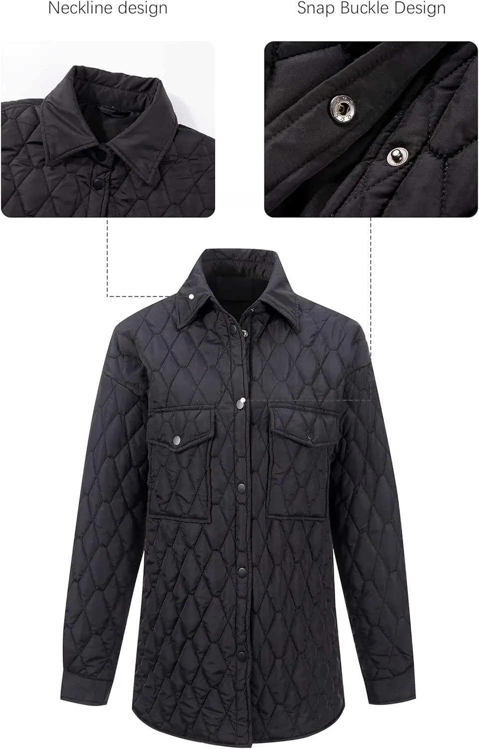 Bellivera Women Lightweight Coat Short Quilted Puffer Long Sleeve Belted Jacket Pockets