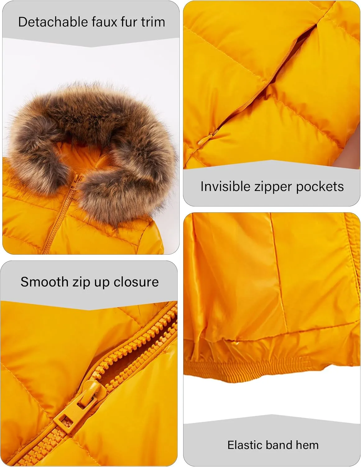 Bellivera Womens Lightweight Puffer Jacket, Winter Coats for Women Warm Quilted Bubble Padded Hood Coat with Faux Fur Collar