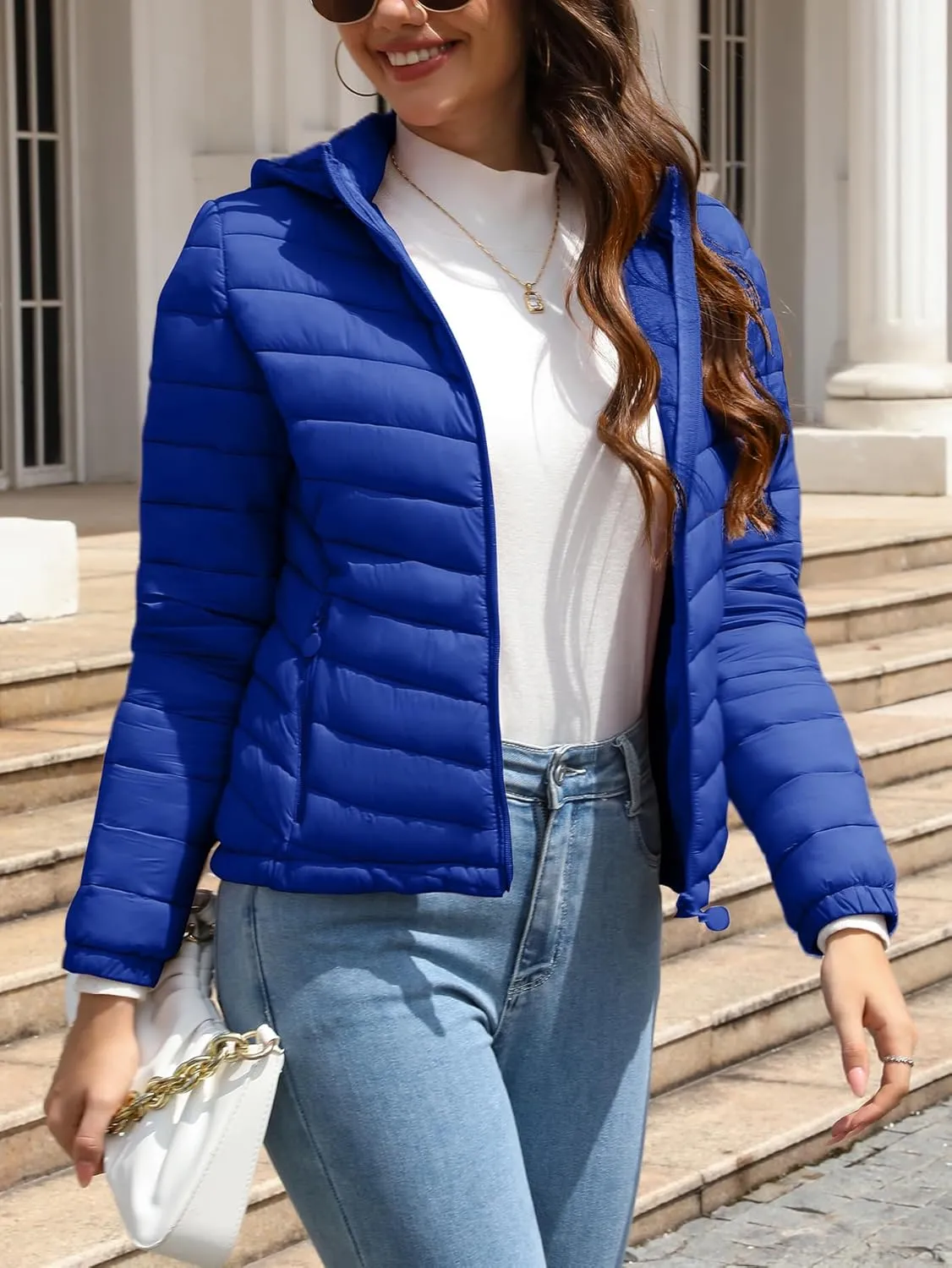 Bellivera Women's Quilted Lightweight Jacket Puffer Coat Women Bubble for Spring and Winter