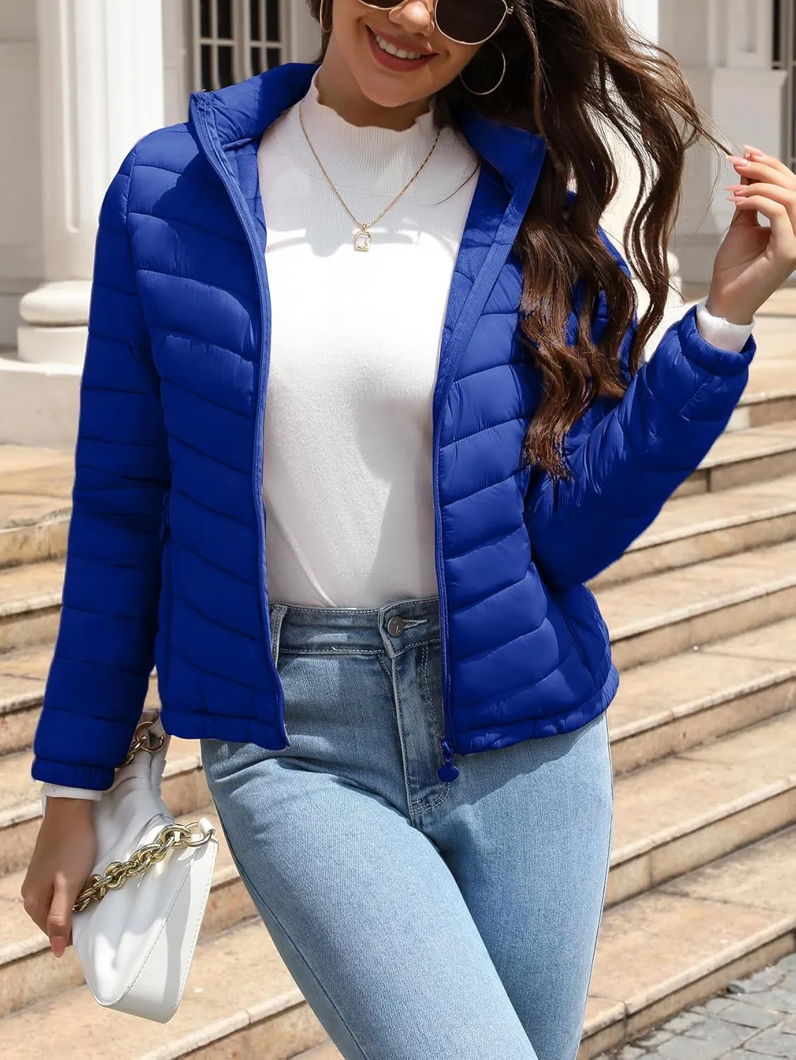 Bellivera Women's Quilted Lightweight Jacket Puffer Coat Women Bubble for Spring and Winter