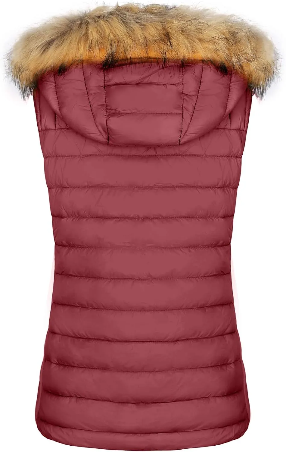 BodiLove Women's Fur Hooded Puffer Jacket With Zipper Fleece Lining