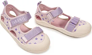 Boy and Girl Toddler Summer Sandals Lightweight Summer Sandals Closed-Toe Stars Shoes with Hook and Loop