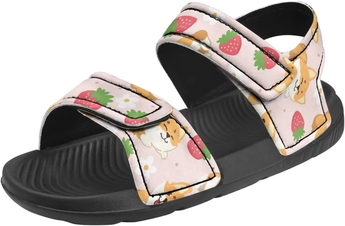 Boys Girls Sandals Cute Dachshund Print Kids Athletic Sport Sandals Open Toe Fashion Outdoor Hiking Shoes for Summer