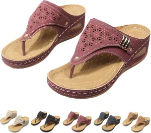 Breathable Mesh Sports Sandals With Non-Slip Sole, Comfortable Ladies Orthopedic Platform Wedge Flip Flops, Anti-Slip Sole