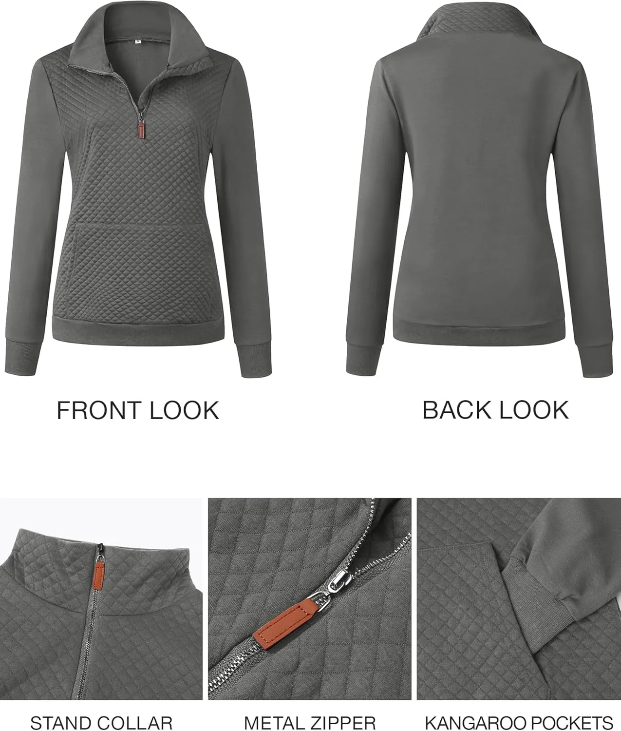 BTFBM Women Fashion Quilted Pattern Lightweight Zipper Long Sleeve Plain Casual Ladies Sweatshirts Pullovers Shirts Tops