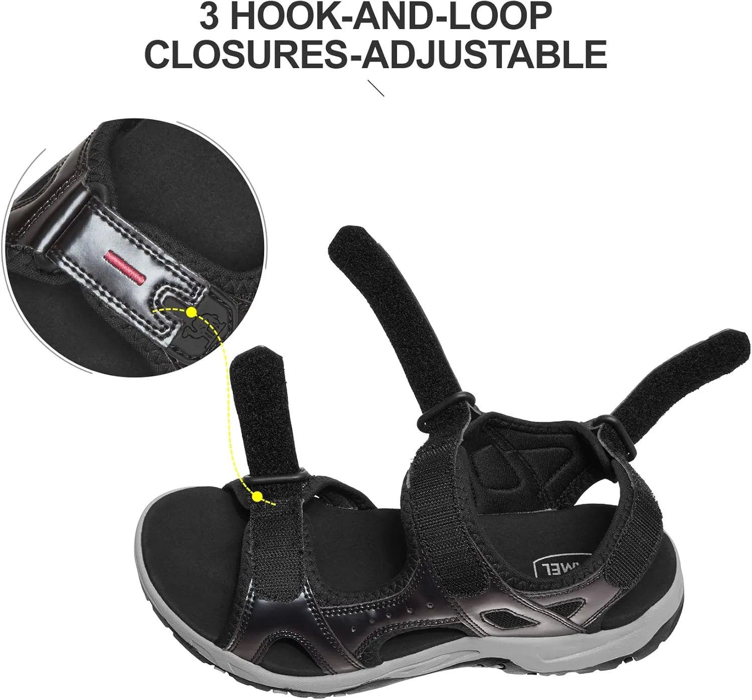CAMEL CROWN Comfortable Hiking Sandals for Women Waterproof Sport Sandals for Walking Beach Water with Arch Support