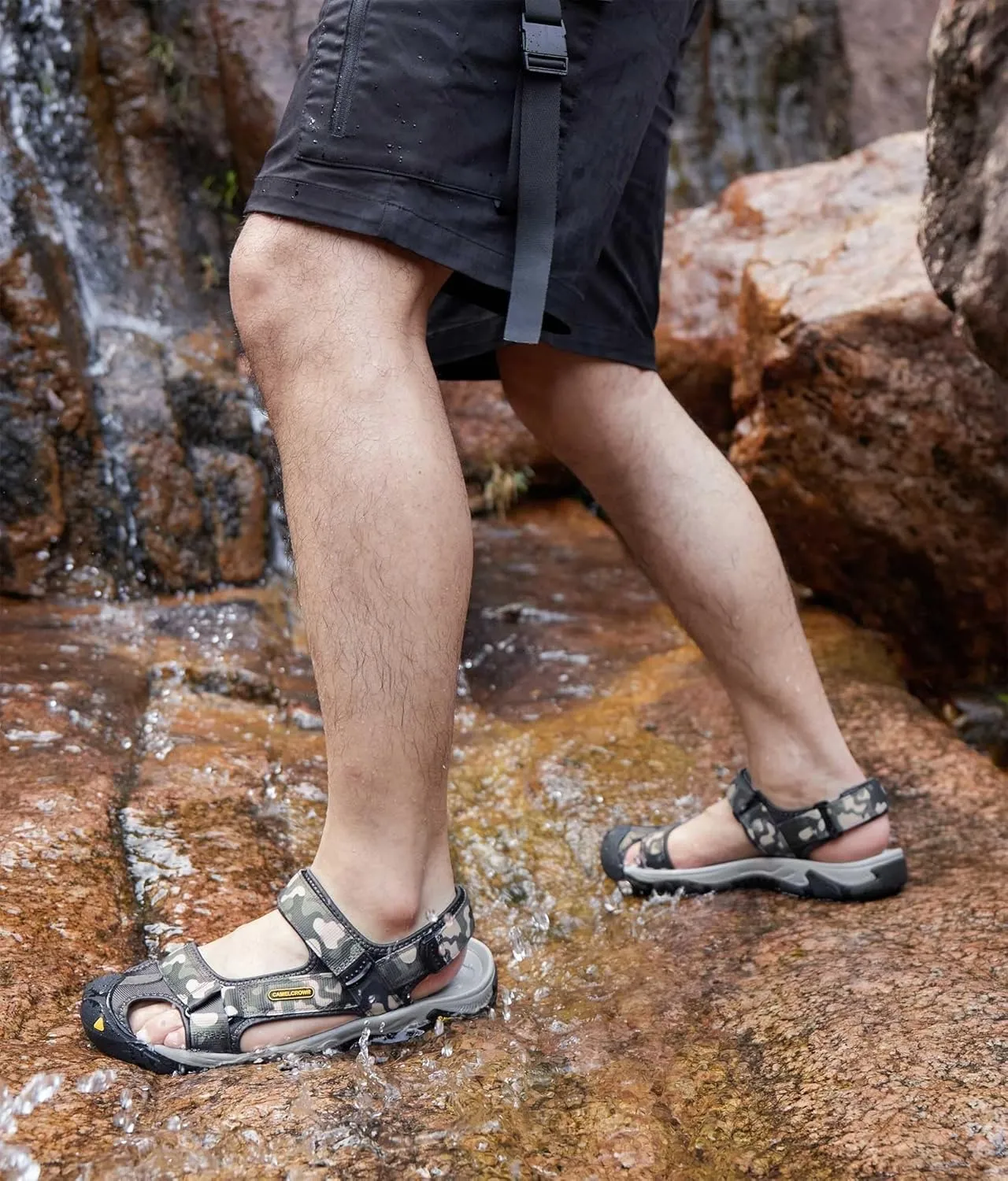 CAMEL CROWN Men's Waterproof Hiking Sandals Closed Toe Water Sandals Athletic Sport Sandals for Summer Outdoor Beach Wading Boat