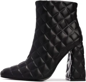 Cape Robbin Women Chunky Block High Heels Booties