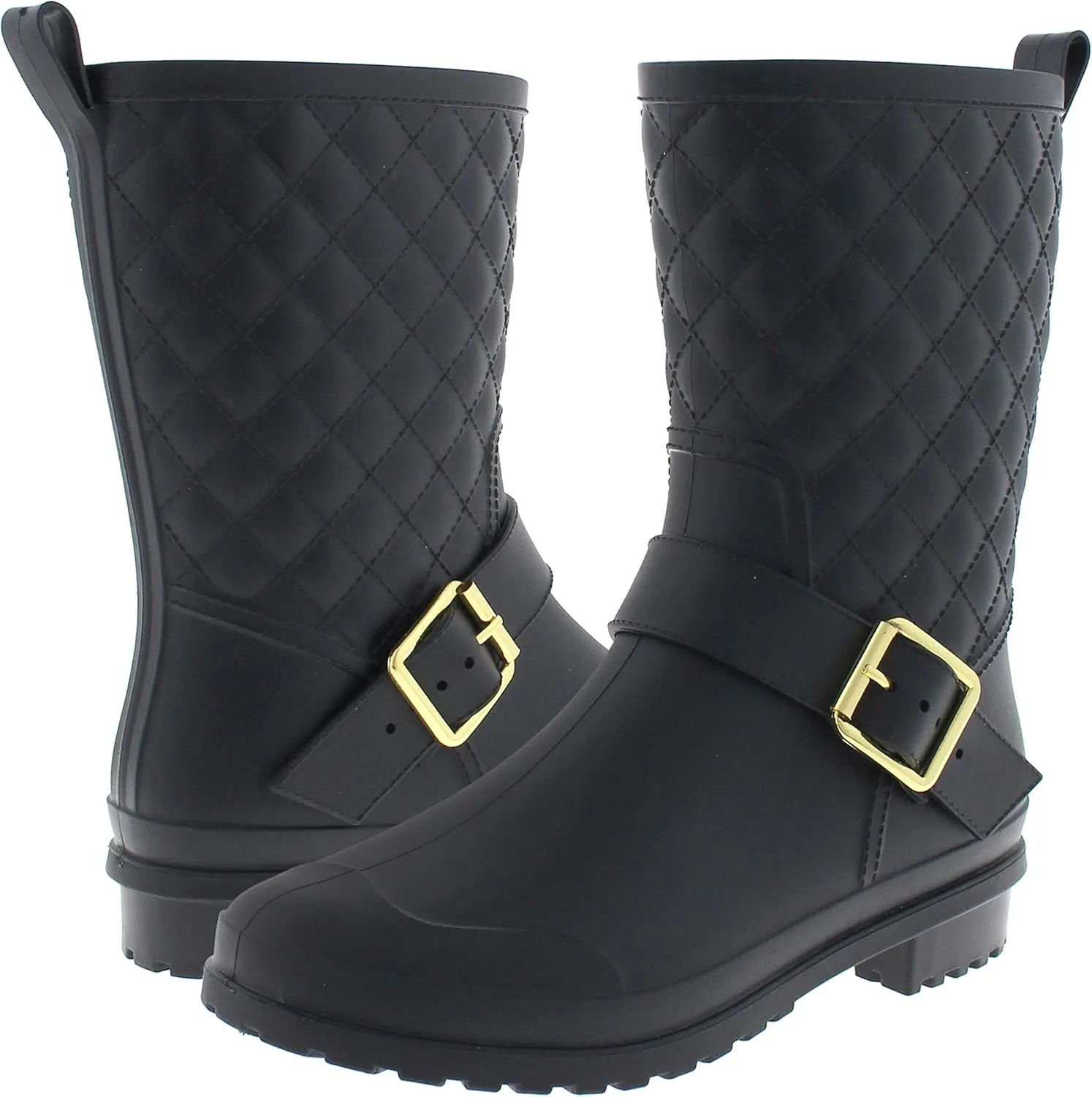 Capelli New York Ladies Matte, Quilted Shaft Mid-Calf Rain Boot