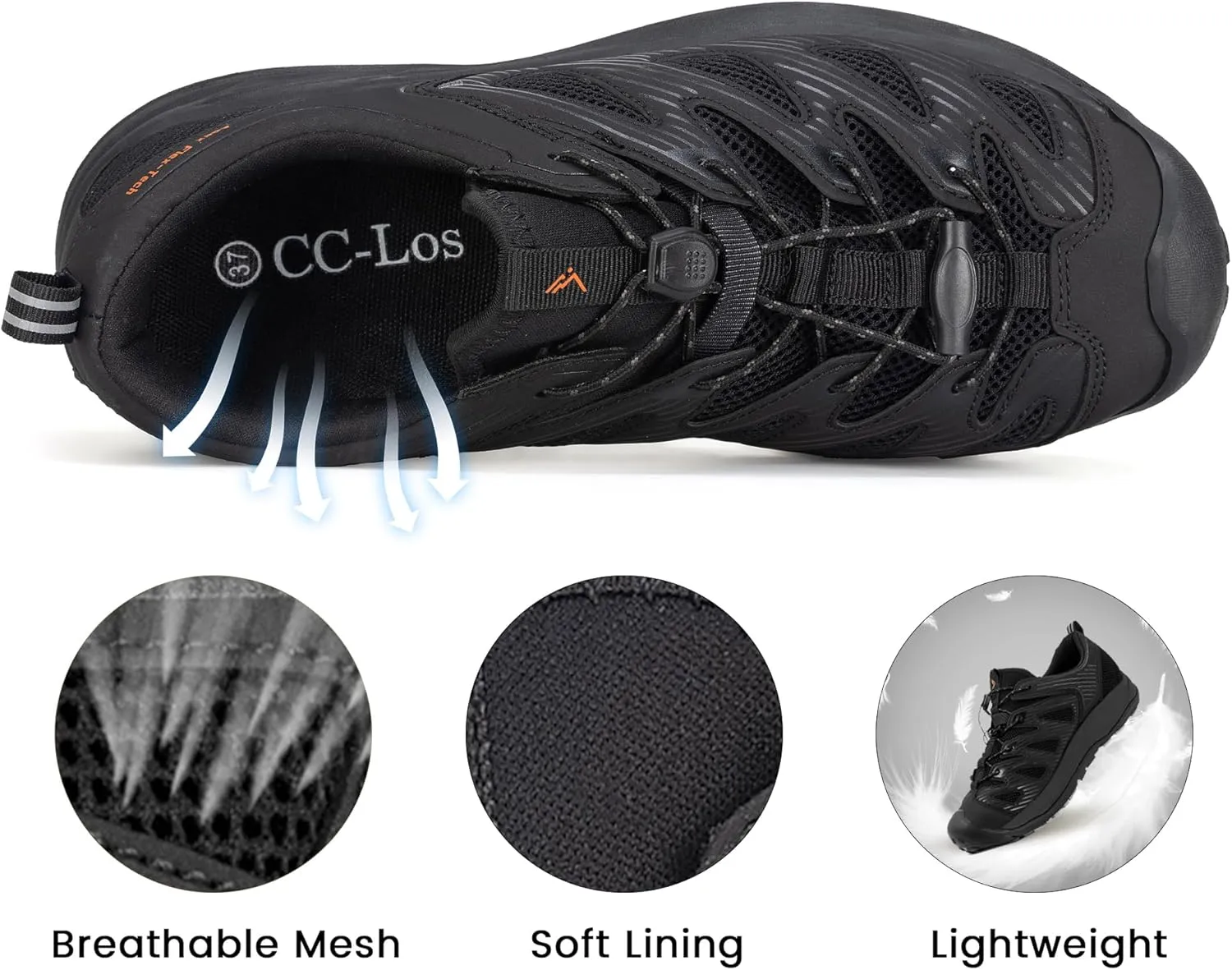 CC-Los Hiking Shoes for Women Lightweight Breathable Outdoor Sneakers Size 5.5-10.5