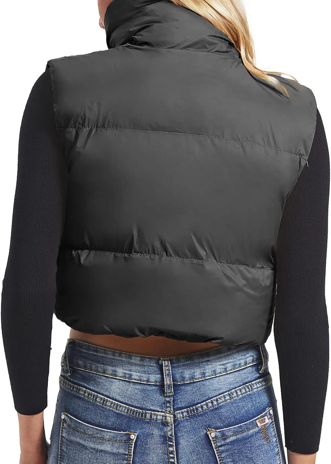 Century Star Cropped Puffer Vest Women's Outerwear Vests Puffy Sleeveless 2024 Quilted Christmas Vest Tops Jackets Coat Zip