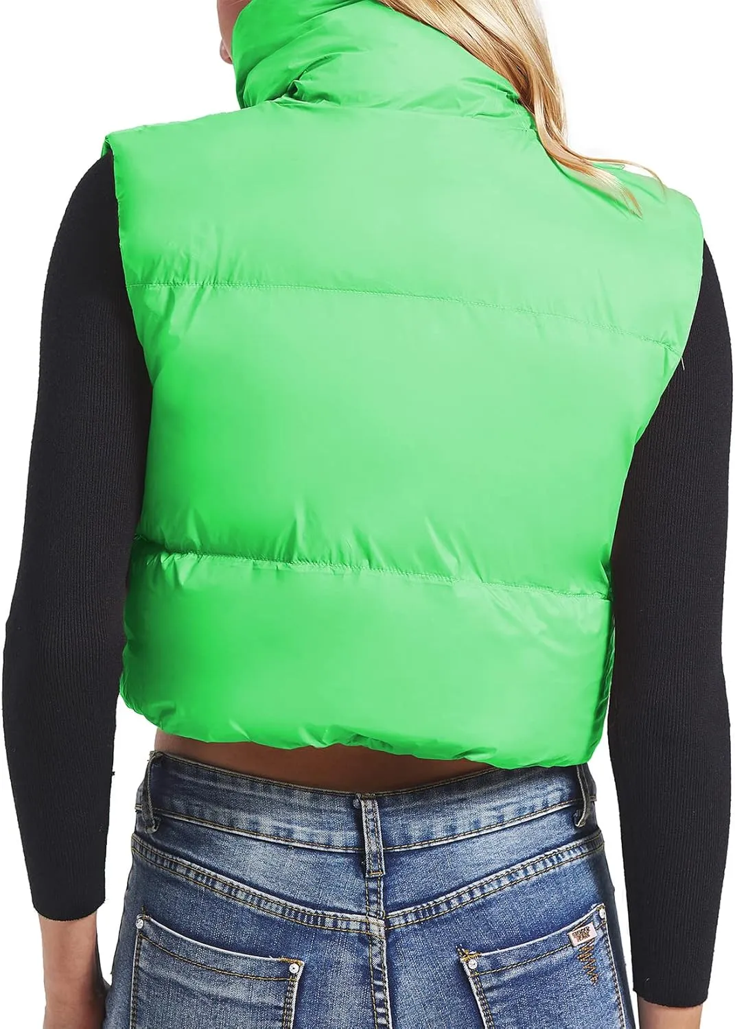 Century Star Cropped Puffer Vest Women's Outerwear Vests Puffy Sleeveless 2024 Quilted Christmas Vest Tops Jackets Coat Zip