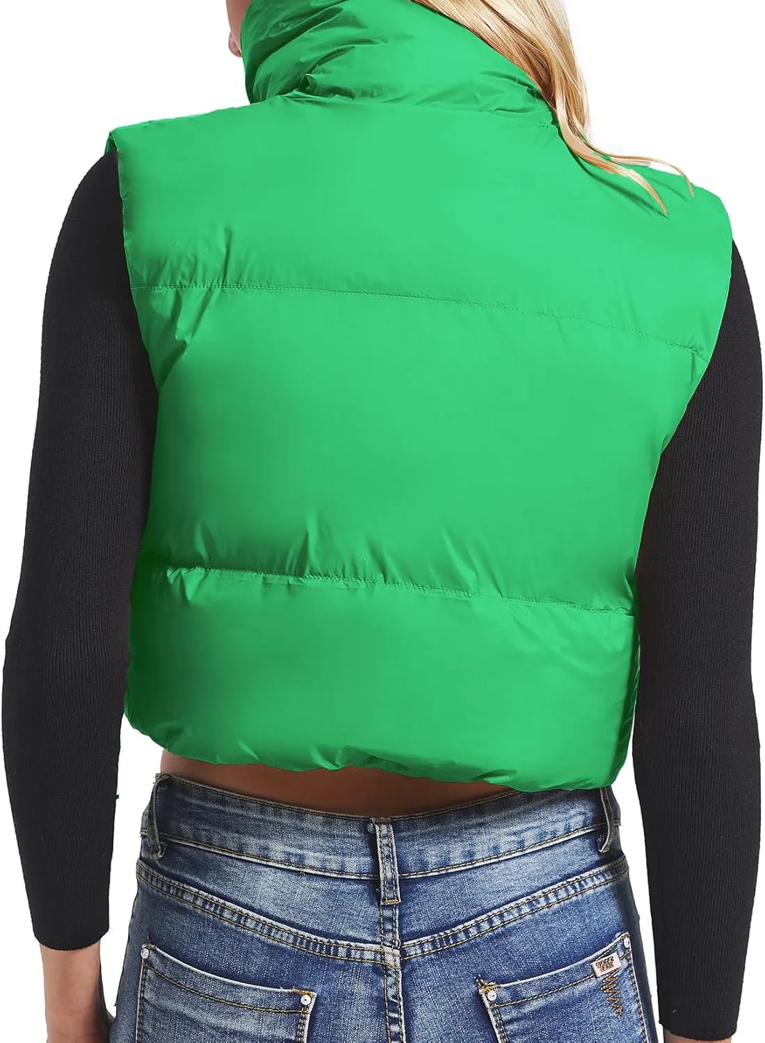 Century Star Cropped Puffer Vest Women's Outerwear Vests Puffy Sleeveless 2024 Quilted Christmas Vest Tops Jackets Coat Zip