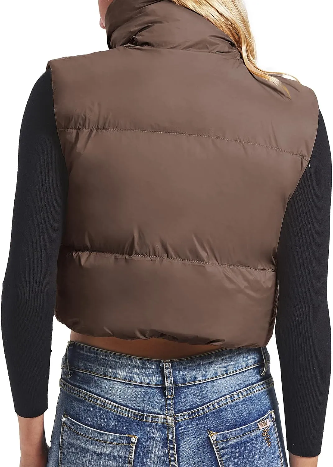 Century Star Cropped Puffer Vest Women's Outerwear Vests Puffy Sleeveless 2024 Quilted Christmas Vest Tops Jackets Coat Zip