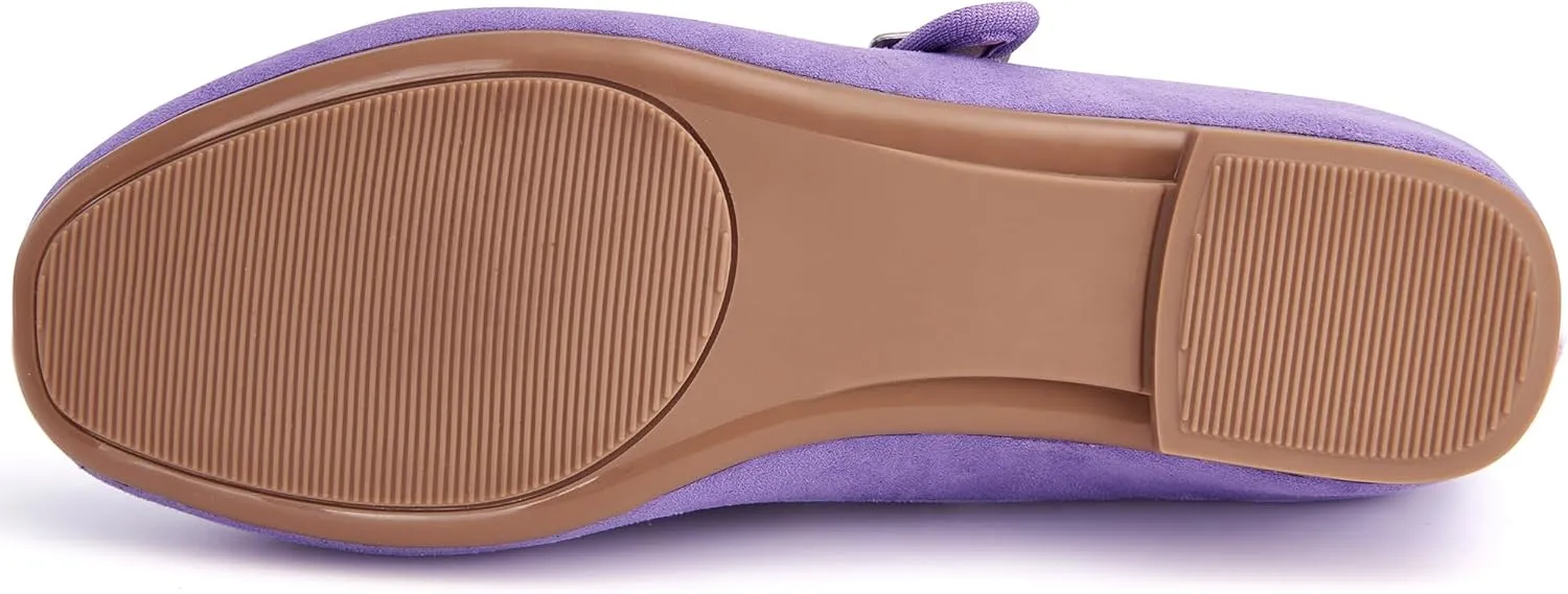 Cestfini Mary Jane Shoes Women Slip on Ballet Flat Dressy Comfortable Round Toe Black Flats Shoes Ankle Strap Flats for Women