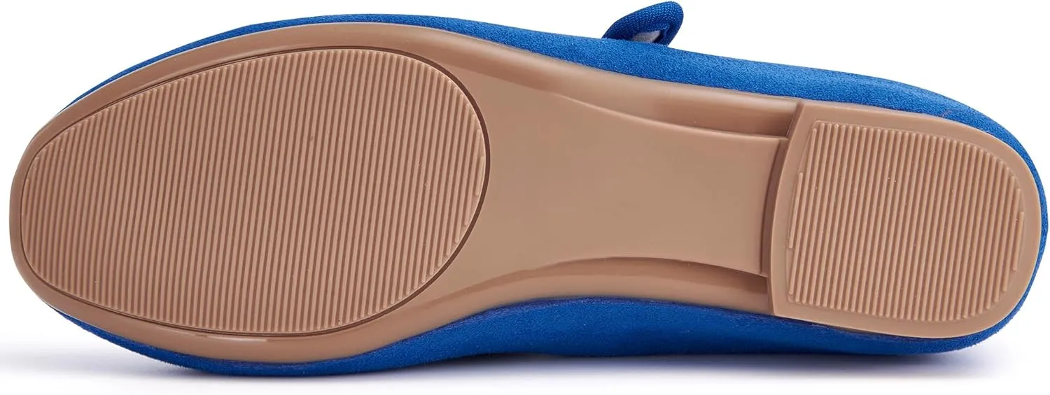 Cestfini Mary Jane Shoes Women Slip on Ballet Flat Dressy Comfortable Round Toe Black Flats Shoes Ankle Strap Flats for Women
