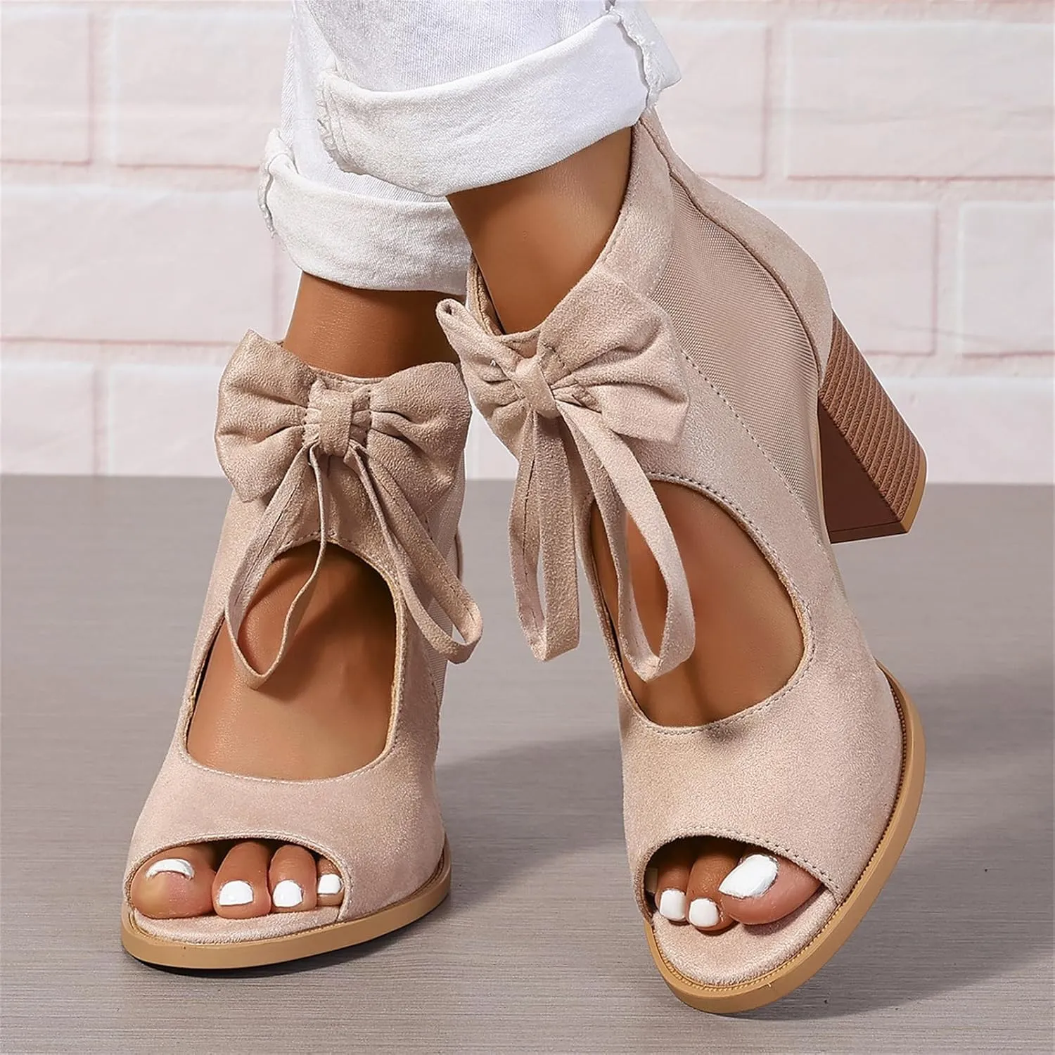 Chunky Heels For Women Wedding Block Heels Open Toe Ankle Strap Heeled Sandals Comfortable Party Dress Pumps Shoes