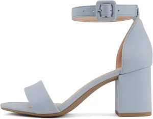 CITYCLASSIFIED Cake ~ Women Fashion Open Toe Ankle Buckle Strap Low Chunky Heels Sandals Shoes