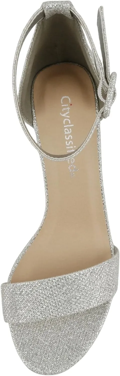 CITYCLASSIFIED Cake ~ Women Fashion Open Toe Ankle Buckle Strap Low Chunky Heels Sandals Shoes