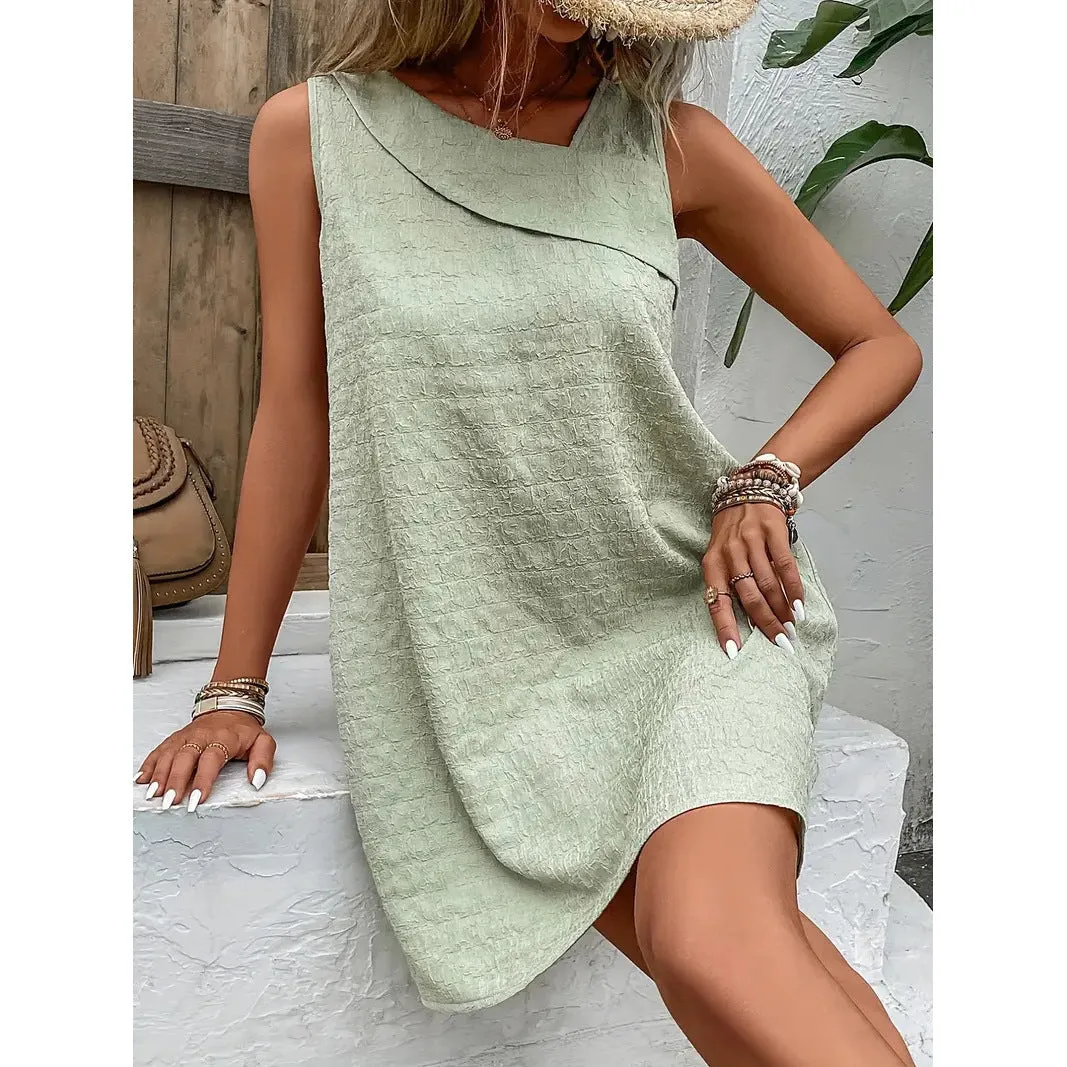 Clara - Elegant mini sleeveless beach dress