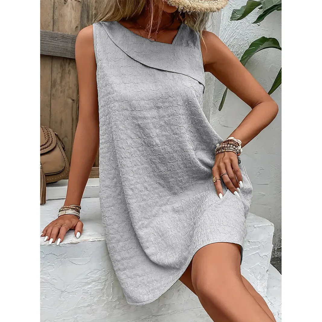 Clara - Elegant mini sleeveless beach dress